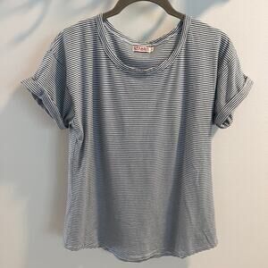 Organic John Patrick 100% Cotton Blue Striped T-Shirt Size S